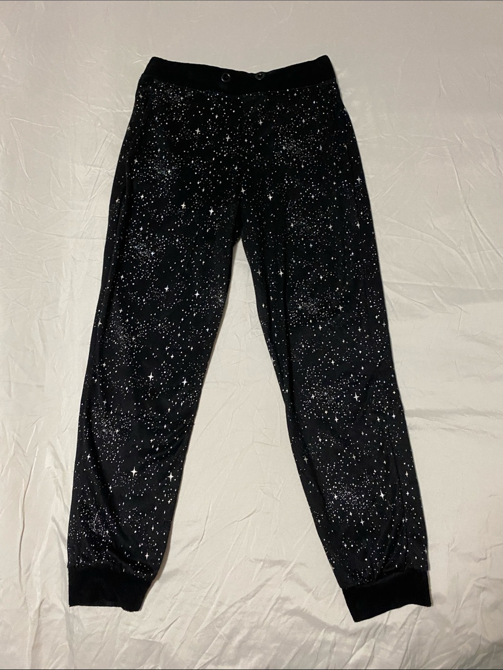 Noli Black Joggers with Silver Star Print